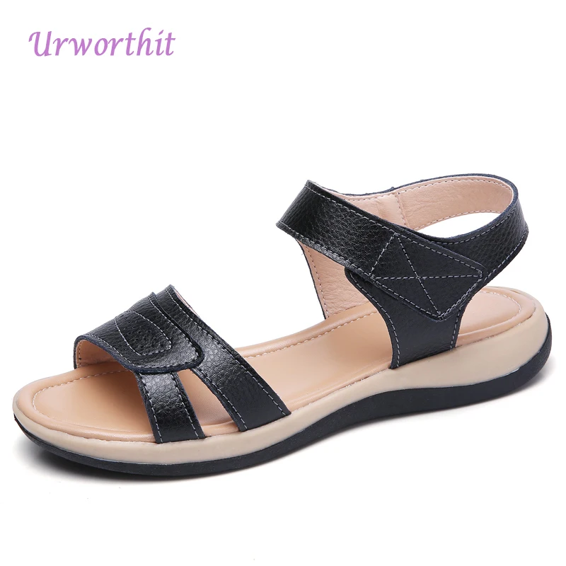 

2018 Women Summer Platform Oxford Sandals Female Fashion Quality Genuine Leather Sweet Casual Shoes Lady Flats Beach Slipper