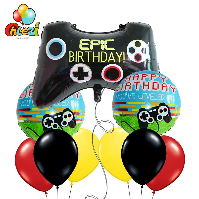 

5 pcs Video Game Controller Foil Balloons Children Birthday Party gamepad Decoration supplies Internet Celebrity Globos Kids Toy