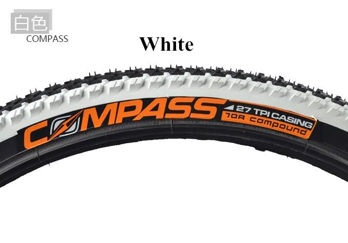 5 цветов 26*1,95 дюймов супер прочный компас велосипедные шины, pneu для горного велосипеда складные дорожные велосипедные шины - Цвет: Белый