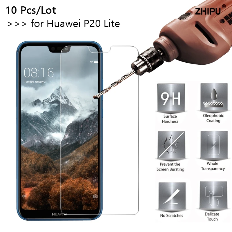 10 Pcs/Lot 2.5D 0.26mm Premium Tempered Glass For Huawei P20 Lite Nova 3e 5.84 inch Screen Protector Toughened protective film | Мобильные