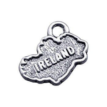 

my shape 30pcs Classic Message Ireland Map Charm Jewelry