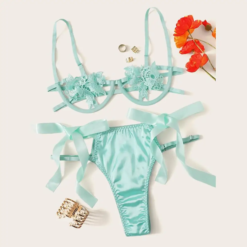 

Women Sexy Lingerie Hot Erotic Porno Floral Lace Open Bra Panties Lingerie Set Sexy Underwear Bandage Langerie Babydoll Costumes