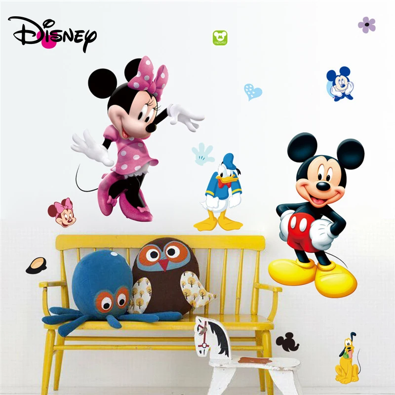 Disney Mickey Minnie Sticker Kids Room Bedroom Wall Decoration Sticker
