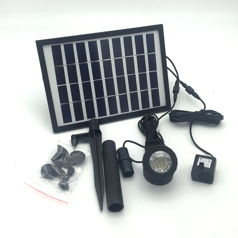 

High Quality Solar Panel Battery 9V 5W Solar Water Pump Landscape Fountain with Dive Light