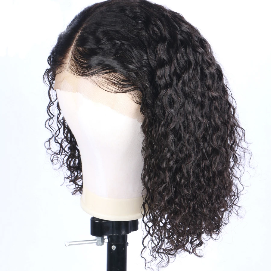 150-dichte-Kurze-Spitze-Front-Menschliches-Haar-Per-cken-Pre-Gezupft-13X6-Tiefe-Teil-Brasilianische-Remy