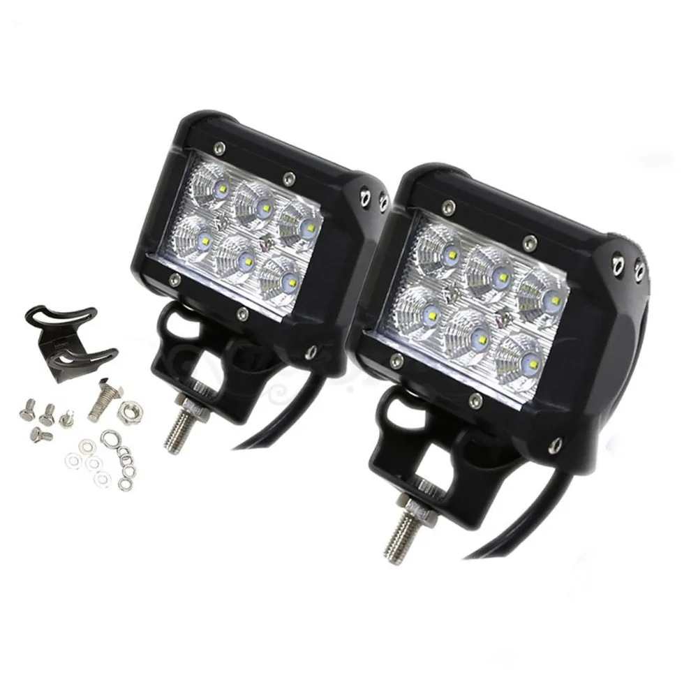 Flood spot 4Inch 18W LED Work Light Bar for Indicators Motorcycle Driving Offroad Boat Car Tractor Truck 4x4 SUV ATV (3)