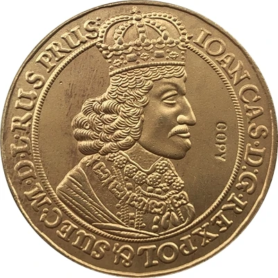 

24-k Gpld-Plated 1649-1668 Poland coins COPY 32mm