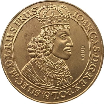 

24-k Gpld-Plated 1649-1668 Poland coins COPY 32mm