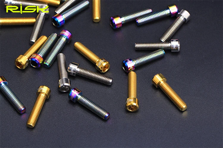 2pcs RISK M6x25mm Screw Titanium Alloy Bicycle Disc Brake Caliper Bolts for MTB