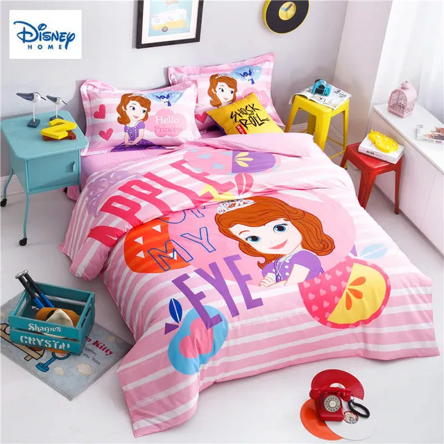 Pink Stripes Sofia Comforter Bedding Sets For Kids Bedroom Decor Pink Stripes Sofia Comforter Bedding Sets For Kids Bedroom Decor Twin Size Duvet Covers Queen Bed Sheets Cotton Bedclothes S