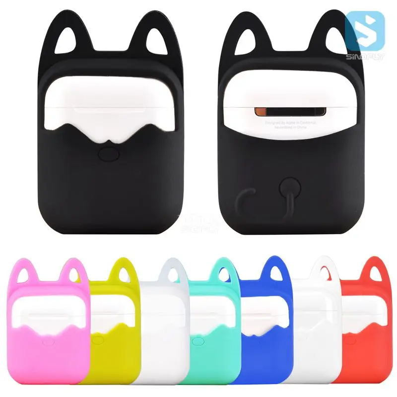 imágenes para Colgando Orejas de Gato Bolsa De Goma de Silicona Caso Cubierta Protectora de La Manga para Apple Airpods Estuche De Carga imágenes para Colgando Orejas de Gato Bolsa De Goma de Silicona Caso Cubierta Protectora de La Manga para Apple Airpods Estuche De Carga