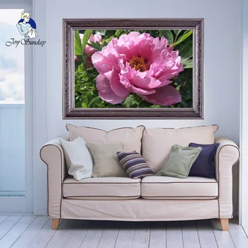 

Needlework,DIY DMC 14CT 11CT printed Cross stitch,Embroidery kits pink peony flower white canvas Counted Cross-Stitching8