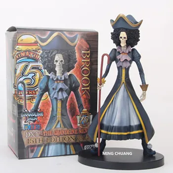 

7"Anime ONE PIECE Skull BROOK Straw hat pirate regiment swordsman Monkey D. Luffy Friend PVC Action Figure Toy D413