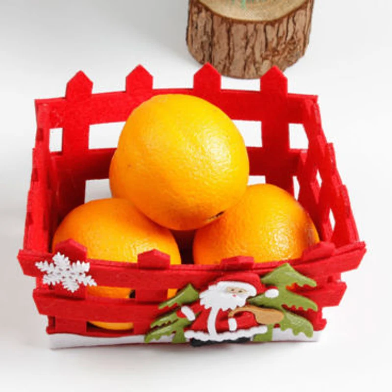 2019 Newest Christmas Candy Fruits Storage Basket Container Box Home Decor Xmas Gifts 2 Styles