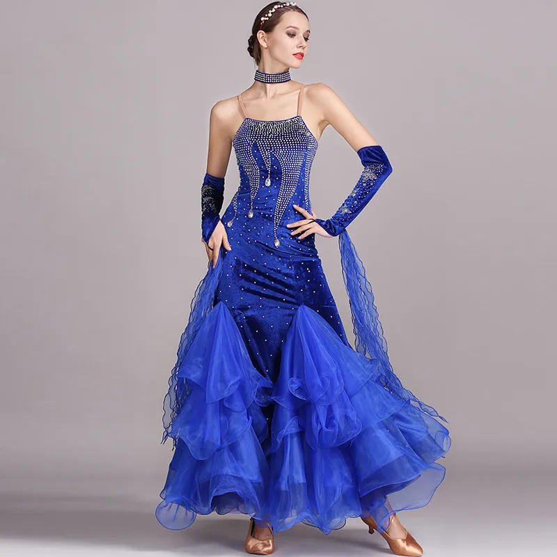 5 colors Ballroom Dance Dresses Women New Sexy Backless Standard Waltz Dancing Costume Adult Black Ballroom Competition Dresses