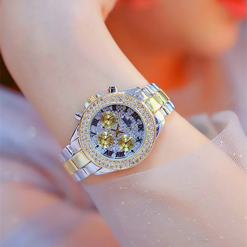 

Women Watches Luxry Top Brand Ladies Crystal Dress Watch Stainless Steel Band Quartz Wristwatch Clock Women Waterproof Drop ship