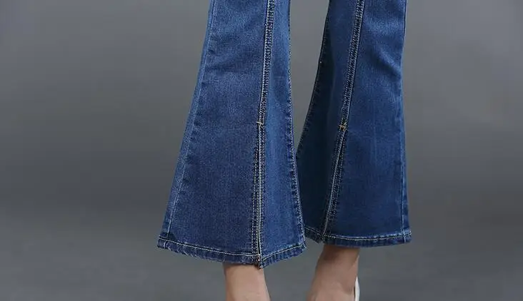 26-32 Горячее предложение весна женские новые модные мини-брюки джинсы с широкими ногами тонкие спандекс девять точек