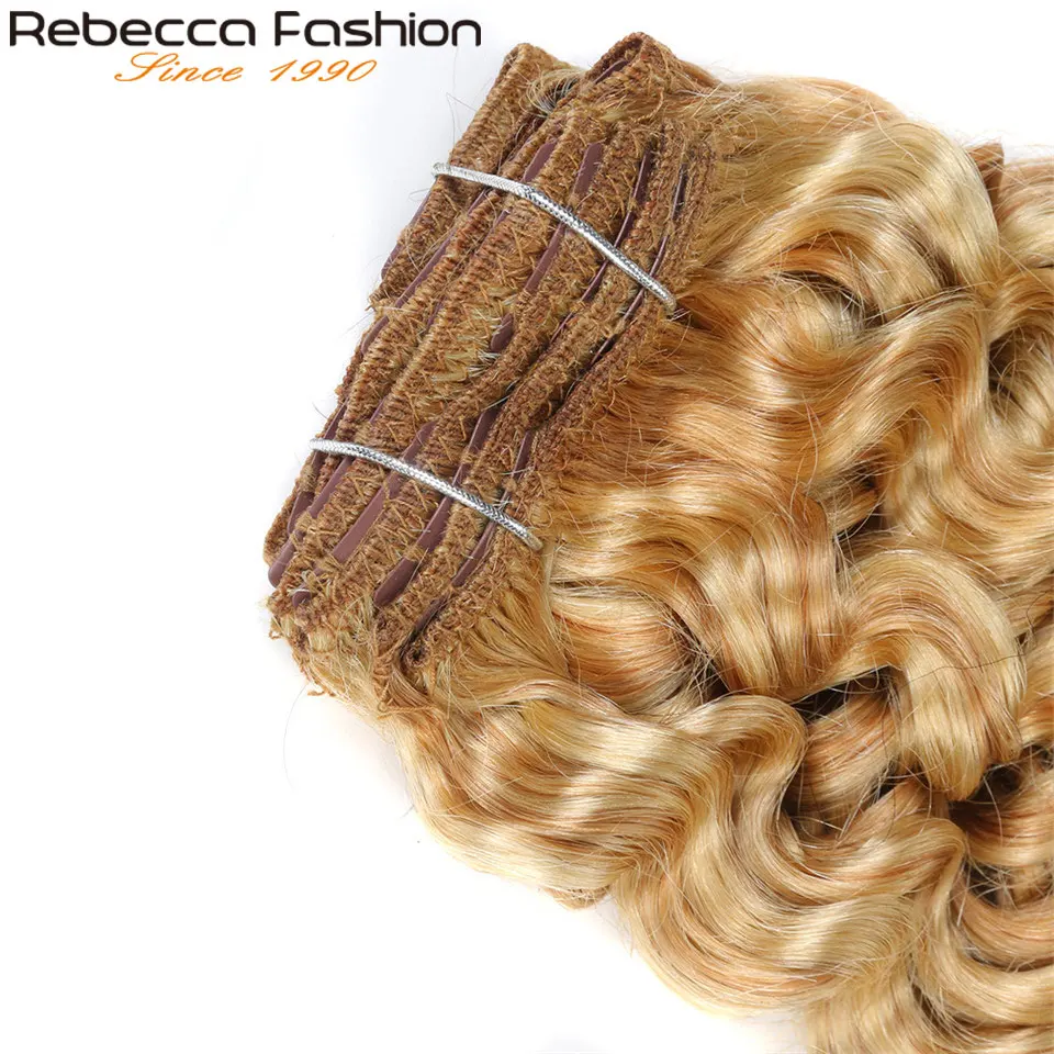 Rebecca 7 шт. человеческие волосы для наращивания перуанские вьющиеся светлые