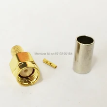 1 шт. RP-SMA Штепсель RF коаксиальный модем конвертер-соединитель обжимные клещи RG58 RG142 RG400 LMR195 кабель прямой анодированные золотом