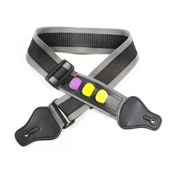 

Dragonpad Adjustable Electric Guitar Strap with 3 Plectrums Guitar Pick Holders Acoustic Guitar Bass Leather End Strap Belt