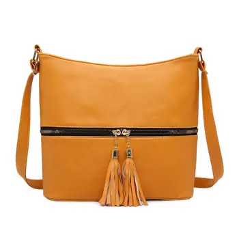 

Double Tassel Women Messenger Bag Solid Color Female Fashion Handbags Girls Shoulder Leather Crossbody Bags 2019 Bolsa Feminina
