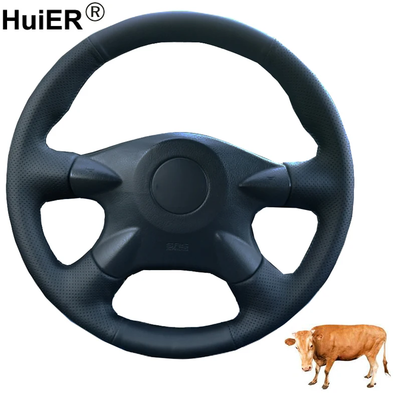 Ручная швейная крышка рулевого колеса топ из коровьей кожи для Nissan Almera N16 Pathfinder Primera Paladin X-Trail Renault samsung SM3