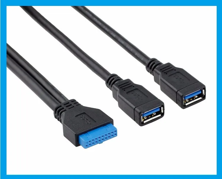 Двойной 2 портовый USB 3 0 A Тип Мама на 20 контактный разъем мама адаптер кабель для