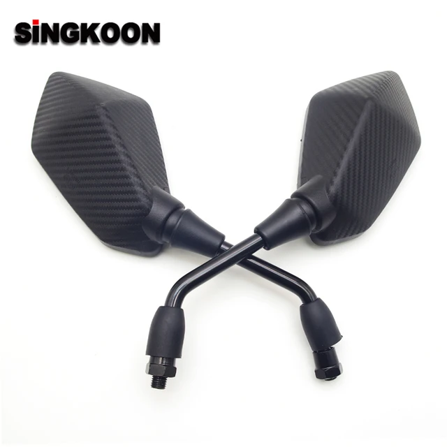 US $15.60 Universal 10mm Motorcycle Rearview Mirrors Black Scooter retroviseur moto FOR Triumph Street Triple