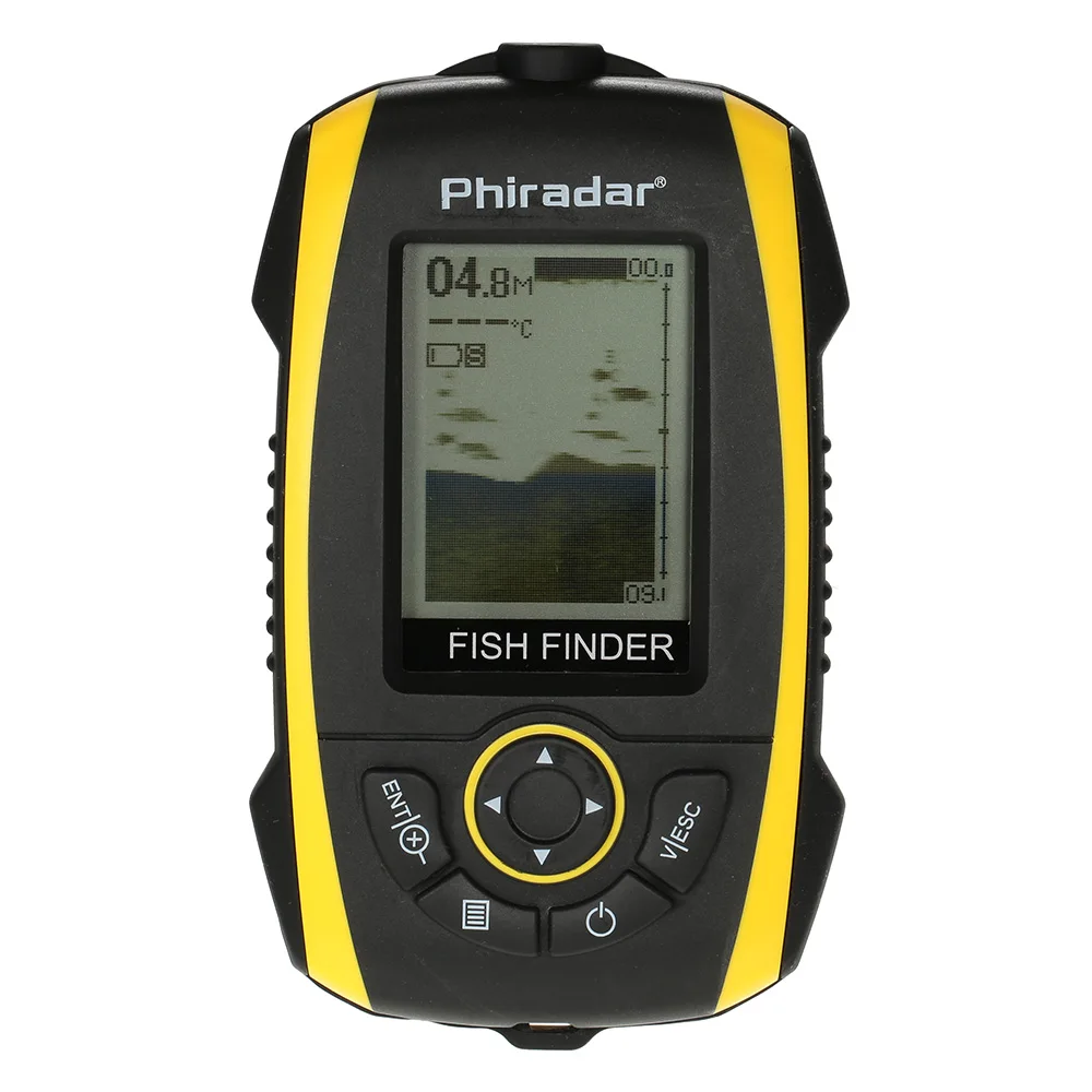 Portable Fish Finder 72m/240ft Depth Sonar Sounder Alarm Transducer