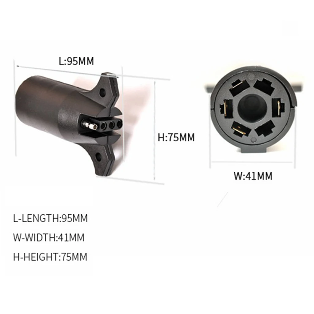 7-Pin Round to 4-Pin Pin Flat Trailer Adapter Plug Connector Converter Purple Copper
