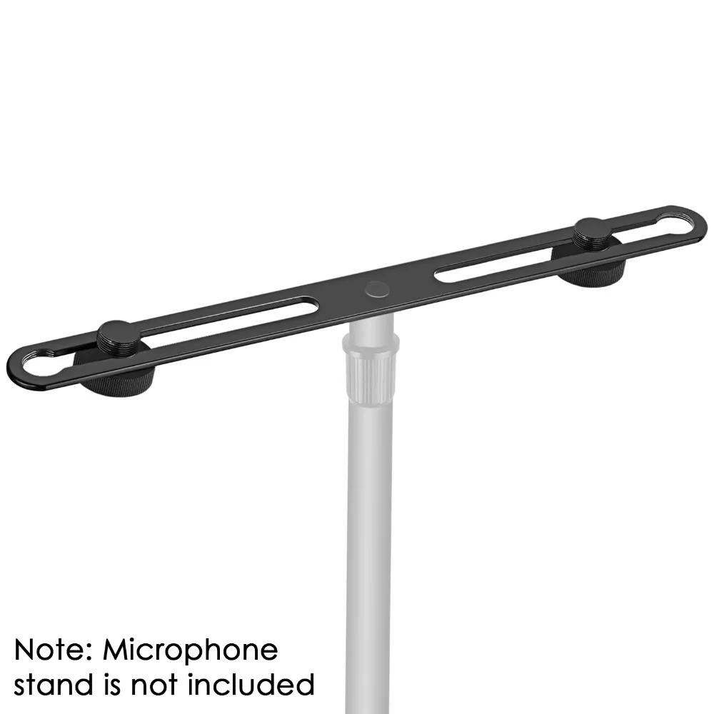 Neewer регулируемый микрофон бар цинковый сплав конструкция с 5/8-дюймовые Шурупы для проведения 2 Mic или бум руки шок крепления