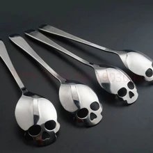 10 шт. кофейные ложечки из нержавеющей стали в форме черепа чайные ложки посуда кухонные инструменты Размер 15,1*3,4*0,25 см