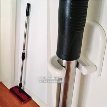 

Creative Broom Holder Multipurpose Household Mop Sticky Hooks Super Suction Force Mop Broom Storage Rack 180 Swiveling Hooks
