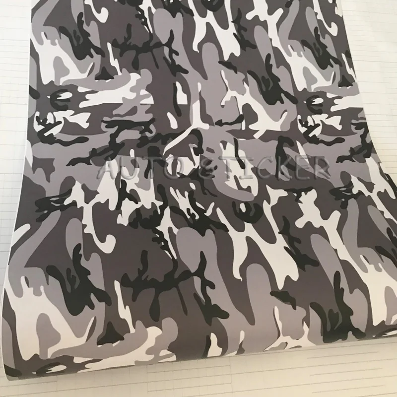 Black white gray camo vinyl car wraps car sticker 1