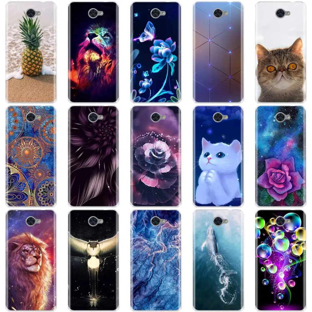 For Huawei Y7 / Y3 2017 Y5 Y6 Case 3D Cute Cat Bags Soft Silicone TPU Back Cover Y 7 Cases | Мобильные телефоны и