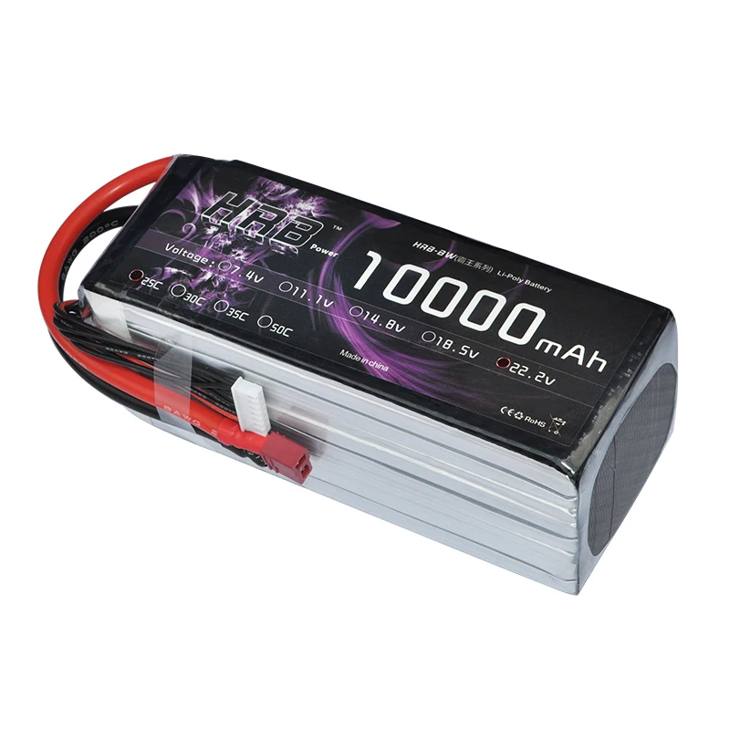 

HRB Lipo Battery 22.2V 10000mAh 6S 25C 50C XT60 For RC Car Airplane Helicopter Quadcopter Parts Drone Lithium Battery