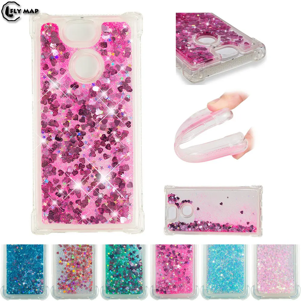 Glitter Stars Cover for Sony Xperia XA2 H3113 H3123 Dynamic Liquid Quicksand Soft TPU Back Case H3133 H4113 H4133 |