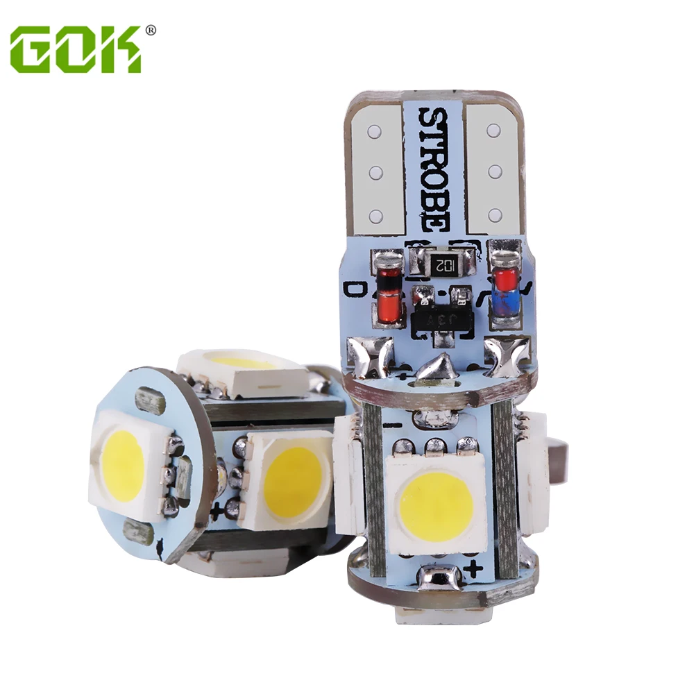 50pcs/lot T10 led Strobe flashing W5W 5led 5050 SMD LED lasting shine