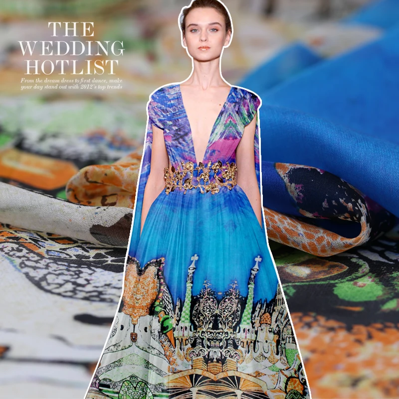 

Spring and Summer Thin Translucent Silk Chiffon Fabric in Europe and America Silk Chiffon Clothing Sunscreen Clothing Beach Skir