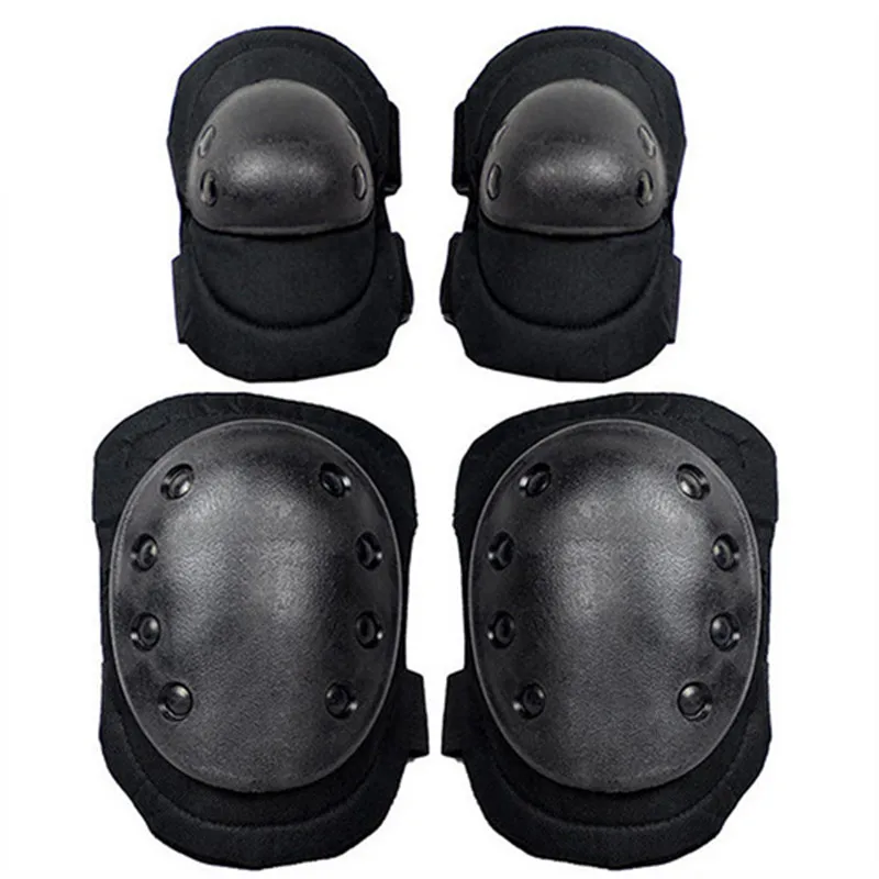 4PCS Tactical Paintball Protection Knee Pads & Elbow Pads Set Sports