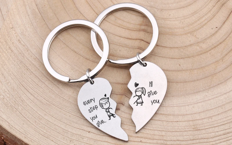 1 пара брелок разбитое сердце головоломка для пары друг другу подруге любовь юбилей день рождения ключ кулон подарок для жены