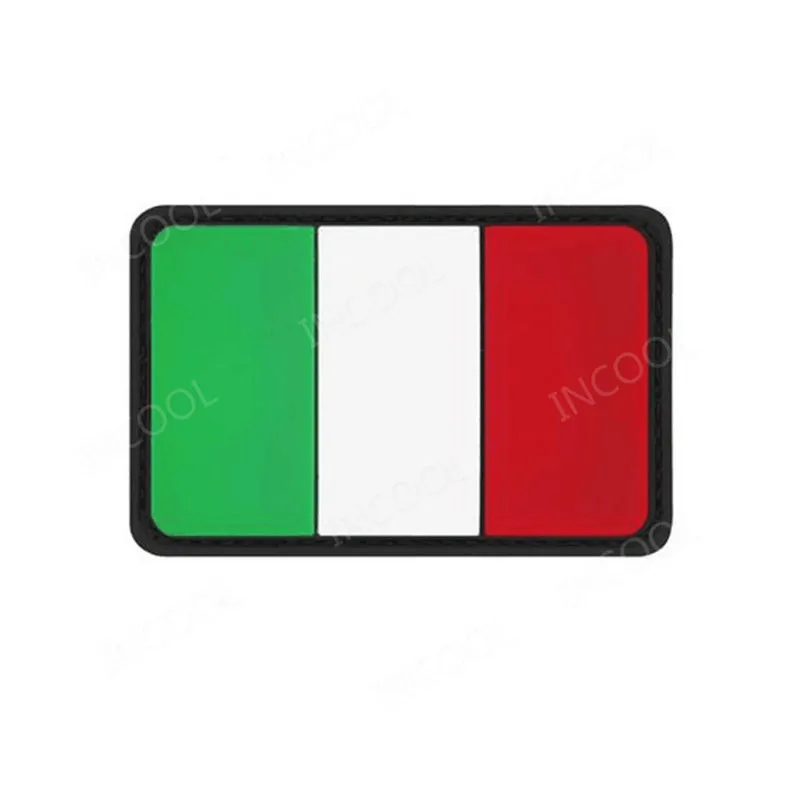 Нашивка с вышивкой, итальянский флаг, армейский военный тактический боевой дух, нашивки, эмблема, Аппликации, итальянский Карабинеры, резиновые вышитые значки - Цвет: Italy Flag 3 PVC