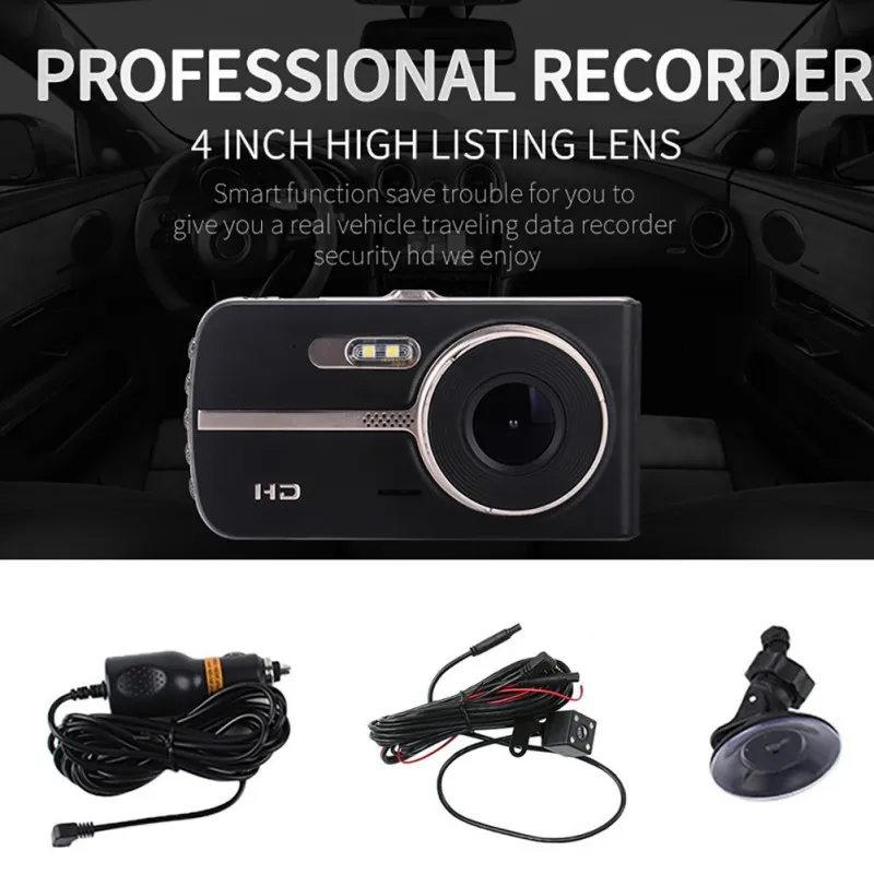 

D125 HD Screen 4 Inches Car DVR Car Night Vision Dashboard Camera Driving Recorder Tachograph Camcorder
