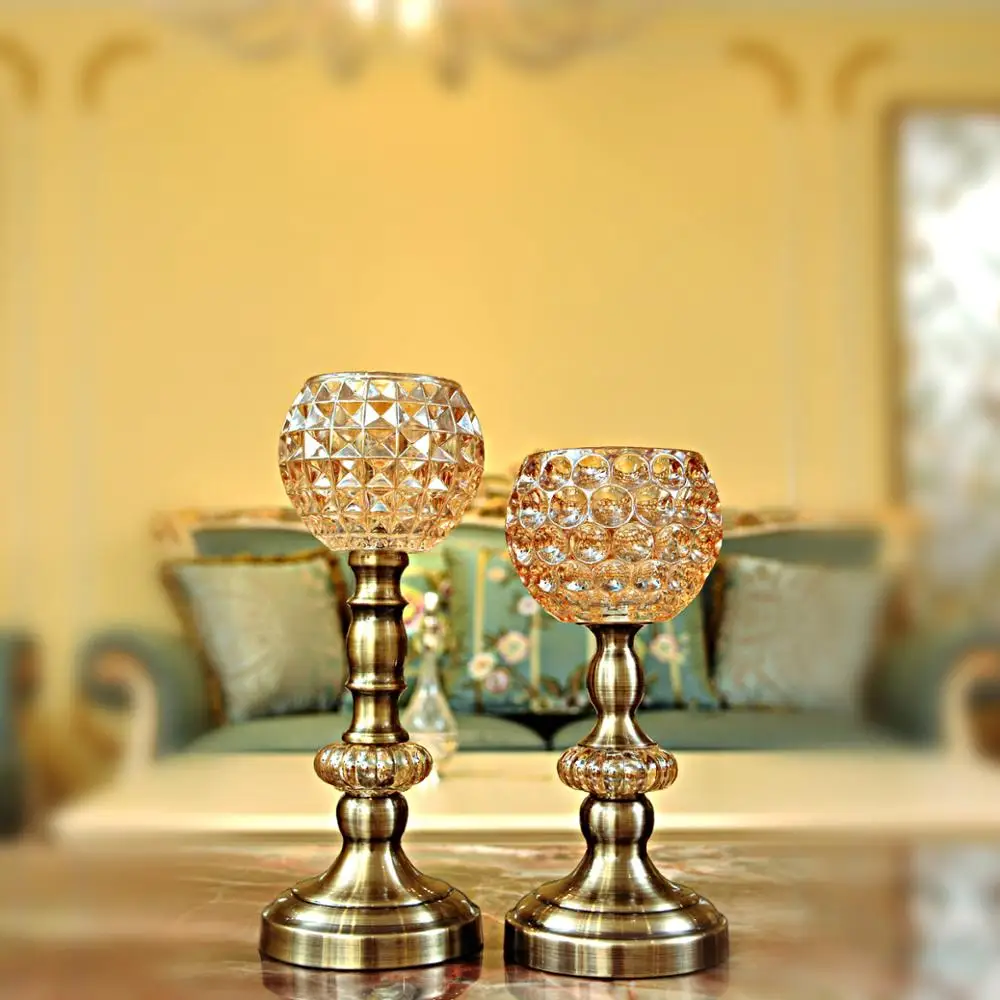 Crystal glass candlestick, European wedding ceremony, romantic