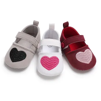 

New Princess Mary Jane Knitted Heart Baby Girls Shoes Soft Sole Antislip First Walkers Crib Kids Toddler Footwear Prewalkers