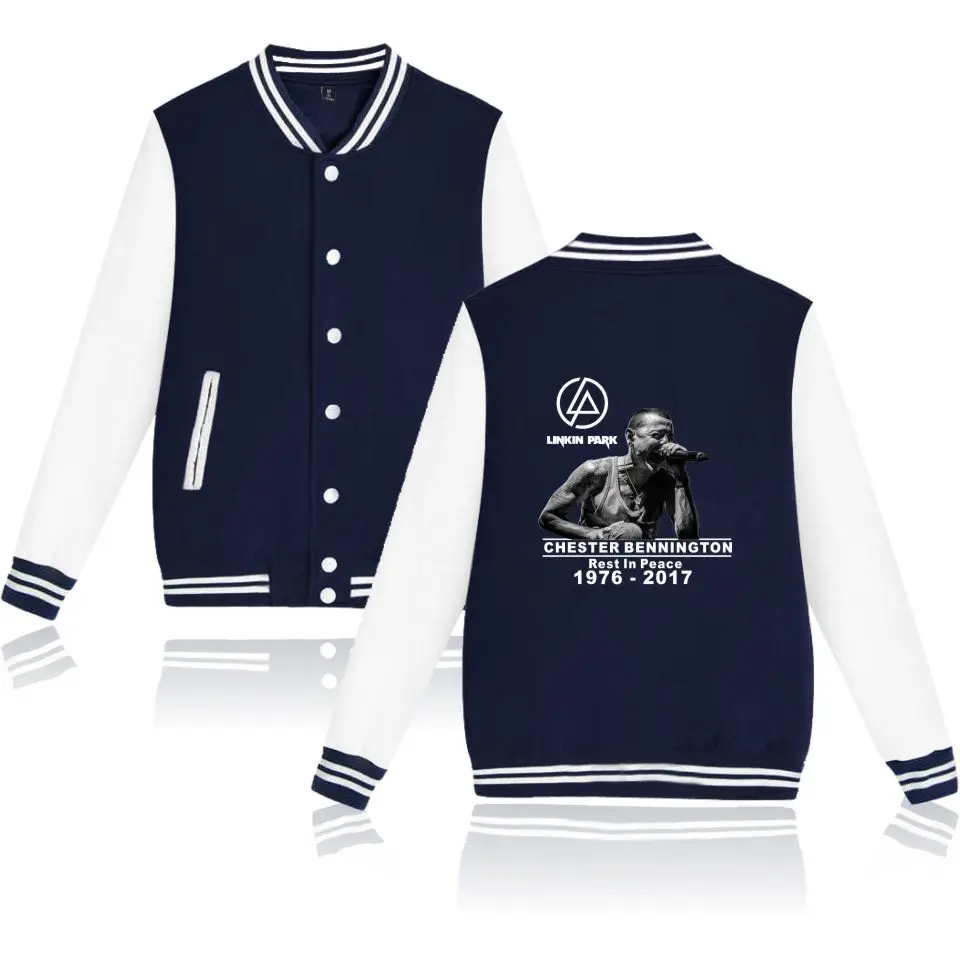 Осень новое поступление хип хоп бейсбольная куртка Униформа пальто Linkin худи Честер Толстовка Rip Harajuku мужские худи