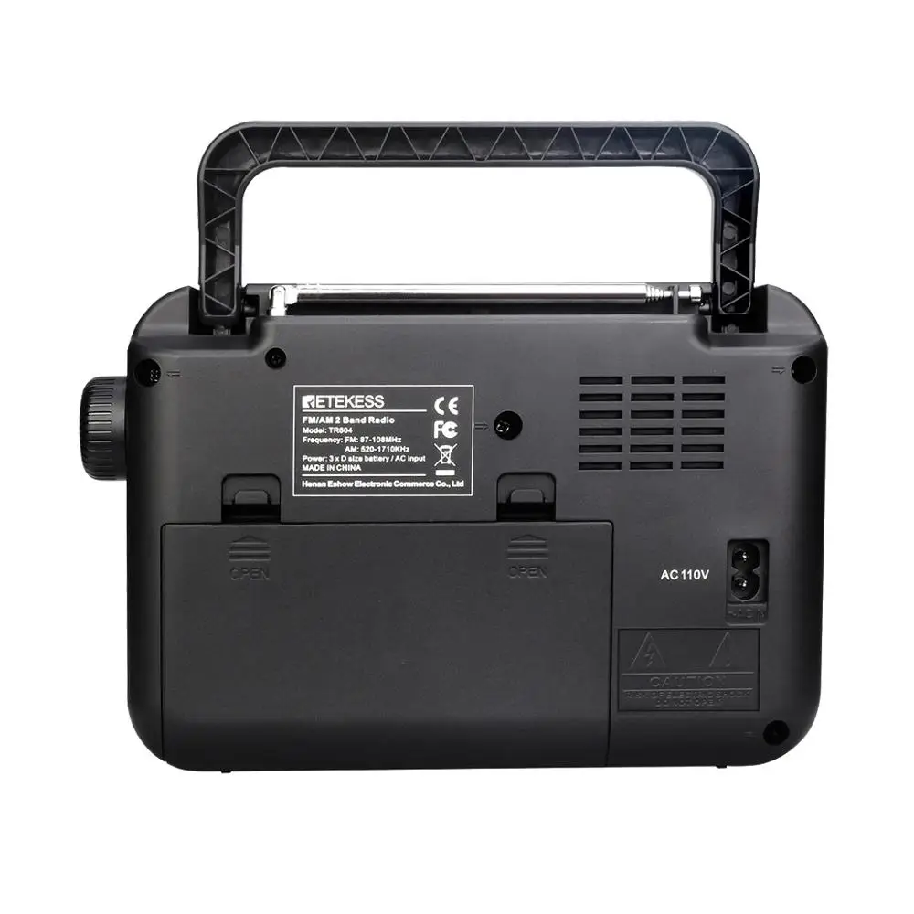 Retekess TR604 FM/AM 2 диапазона черный 2019new портативное радио с питанием от переменного