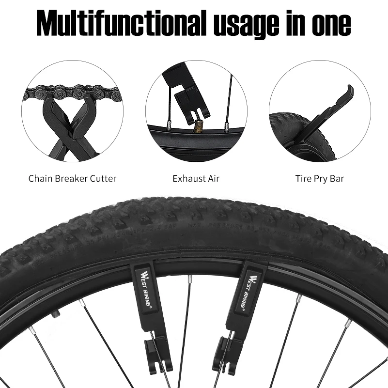 WEST BIKING 2 шт шин Рычаг шины Сверхлегкий Велоспорт ремонт велосипеда инструменты ложка для шины цепи снос плоскогубцы колеса шинный инструмент