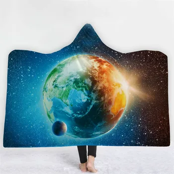 

SOFTBATFY Bright Galaxy Hooded Blanket Fleece Throw Blanket Dropshipping