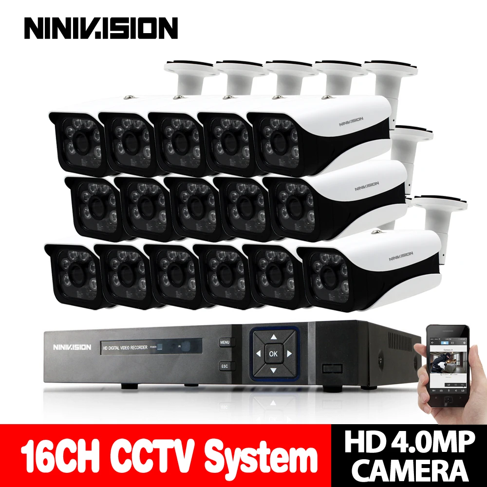 Новый супер Full HD 16CH AHD 4MP Главная Открытый CCTV Камера Системы 16 каналов видео наблюдения безопасности Камера комплект 16ch 4MP AHD DVR